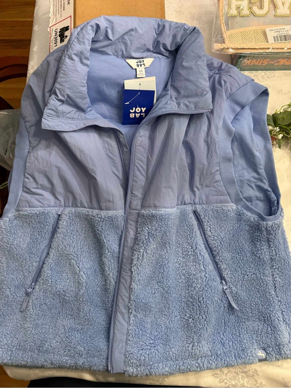JoyLab Light Blue Sherpa Vest